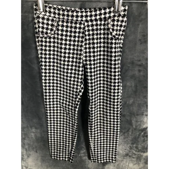 Old Navy Girls Black And White Dog Tooth Stretch Pants Size 5 Toddler - Picture 1 of 7